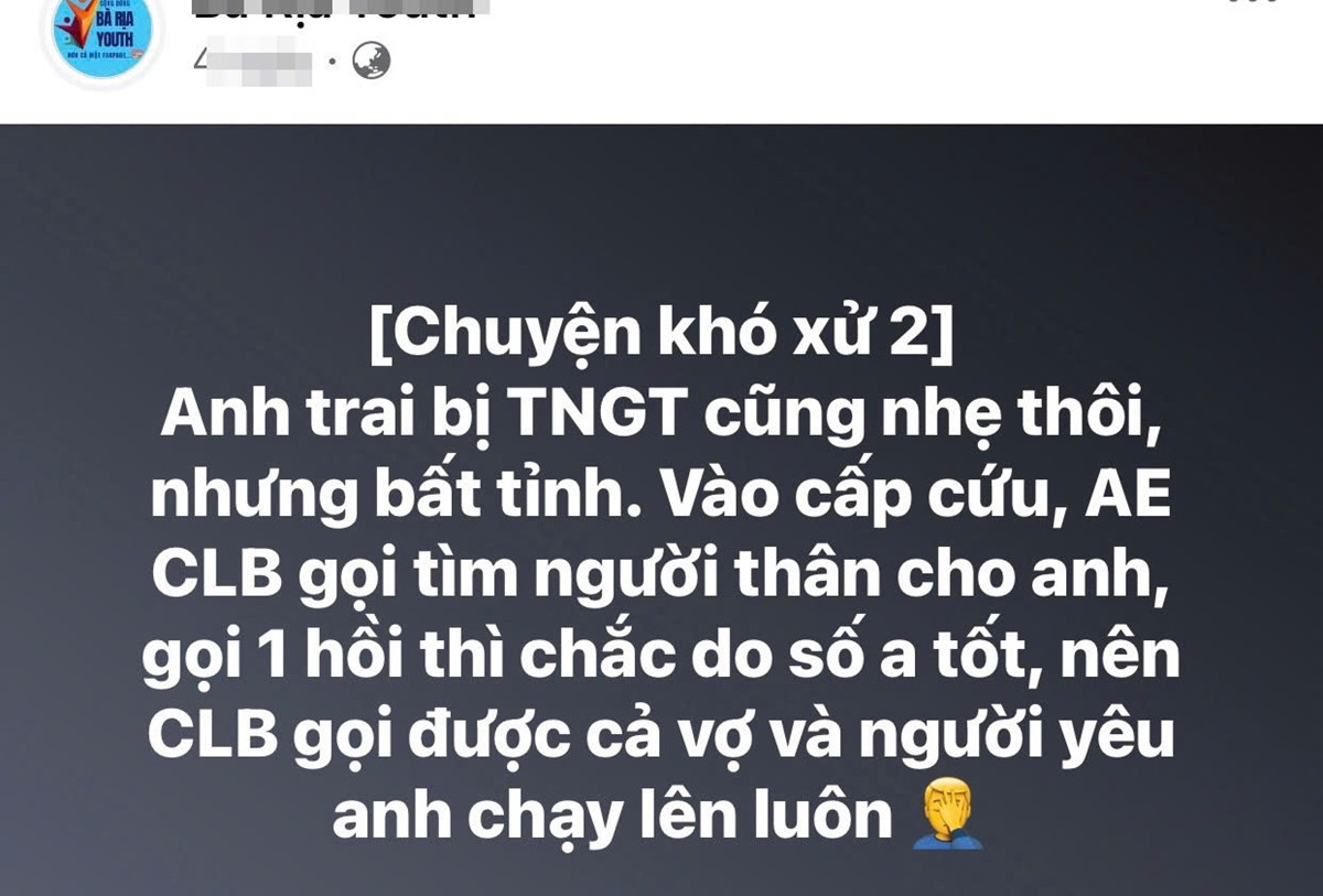 Xác minh thông tin 'anh trai tốt số' bị tai nạn, cả vợ và người yêu chạy đến