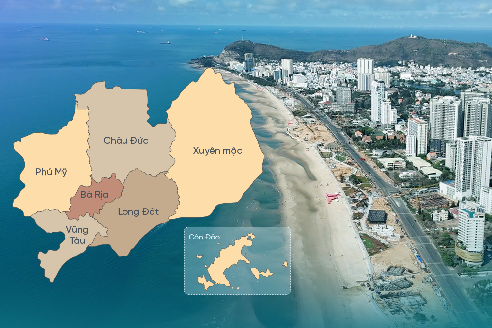 Chi tiết tên gọi, quy mô 30 xã phường, đặc khu ở Bà Rịa - Vũng Tàu sau sắp xếp