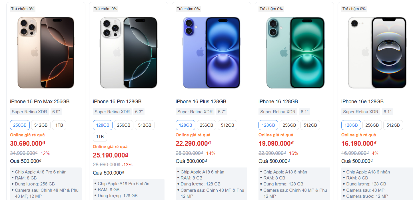 iPhone 16 Pro giảm giá sốc hơn 9 triệu đồng tại Trung Quốc 3 gia iPhone 16 rai vn.png