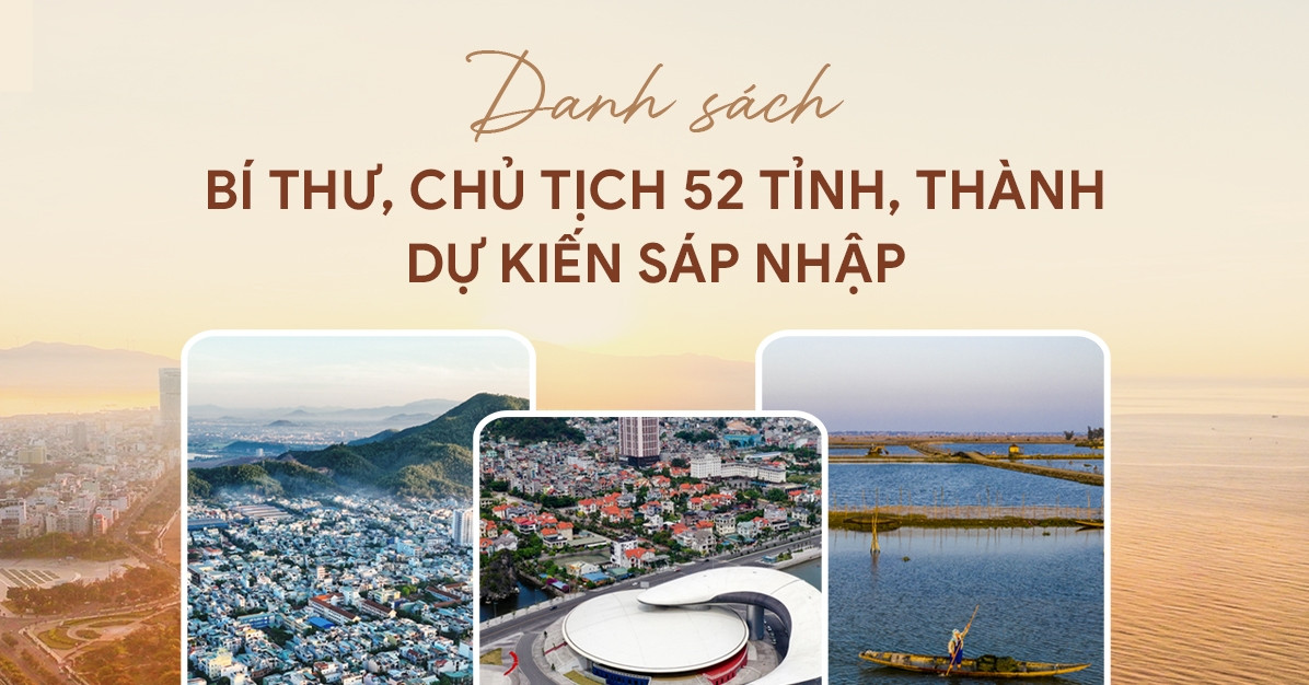 Danh sách bí thư, chủ tịch 52 tỉnh, thành dự kiến sáp nhập