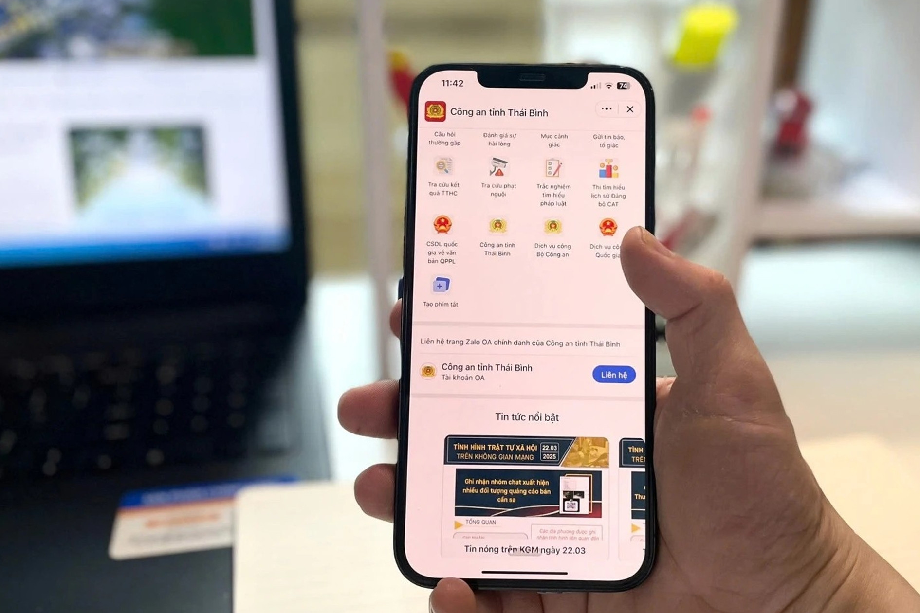 Công an địa phương lập kênh Zalo nhận phản ánh an ninh, trật tự của người dân