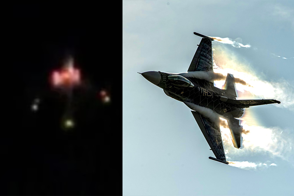 UFO đâm vào máy bay chiến đấu F-16 trong cuộc chạm trán kinh hoàng