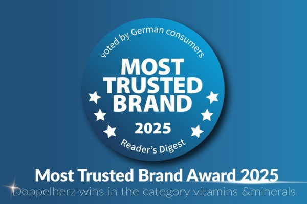 Doppelherz 5 vinh dự nhận giải thưởng Most Trusted Brand 2025 do Reader's Digest Đức trao tặng.jpg
