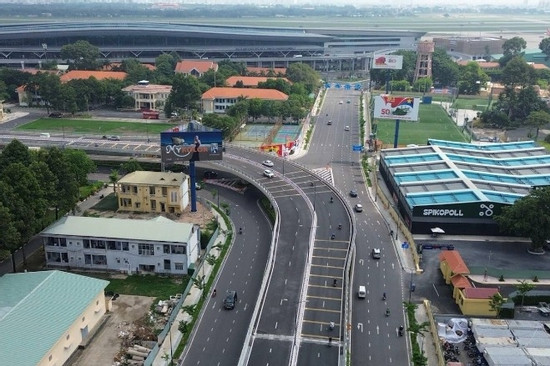 Đường dưới cầu vượt dự án 4.800 tỷ đồng phục vụ chính cho ga T3 Tân Sơn Nhất