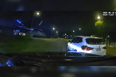 Ô tô nghi phạm mất lái văng khỏi đường sau màn rượt đuổi kịch tính của cảnh sát