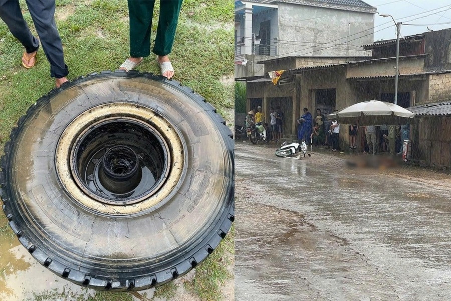 Xe tải đang chạy rơi bánh văng trúng người ngồi trên xe máy dẫn đến tử vong