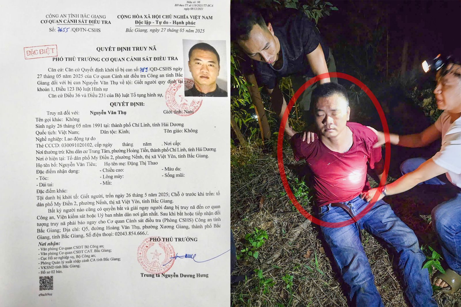 Doi tuong Thu bi luc luong Cong an bat giu tai Luc Nam Bac Giang.jpg