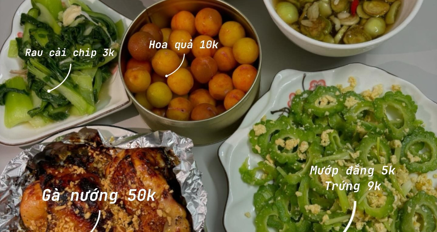 Cô gái ở Hà Nội chia sẻ mâm cơm từ 4 món chỉ 18.000 đồng/người gây tranh cãi