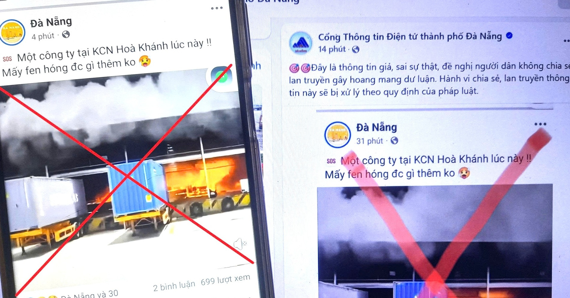 Sự thật về thông tin cháy lớn tại khu công nghiệp ở Đà Nẵng