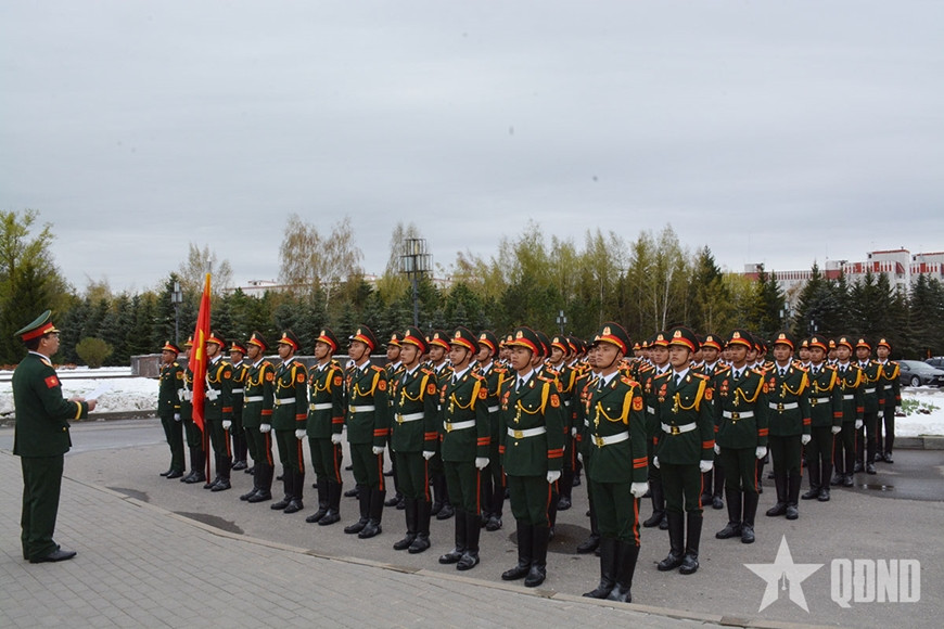 Đoàn Quân đội nhân dân Việt Nam chuẩn bị cho buổi sơ duyệt Lễ duyệt binh trên Quảng trường Đỏ