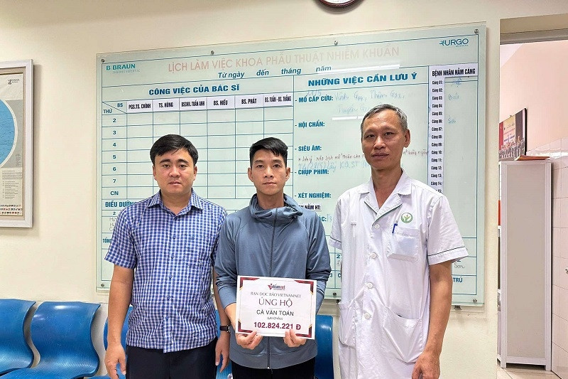 Bạn đọc giúp đỡ anh Cà Văn Toán bị tai nạn lao động hơn 102 triệu đồng