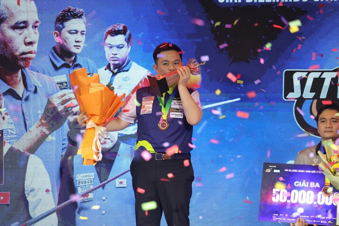 Bao Phương Vinh vô địch giải Billiards Carom 3 băng Quốc tế