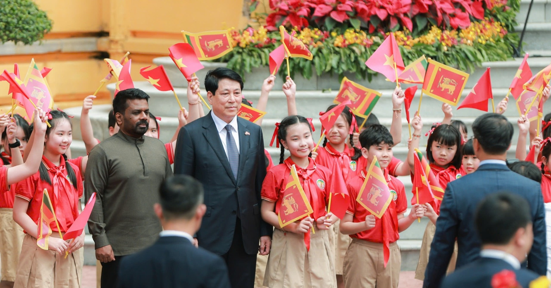 Chủ tịch nước Lương Cường chủ trì lễ đón cấp Nhà nước Tổng thống Sri Lanka