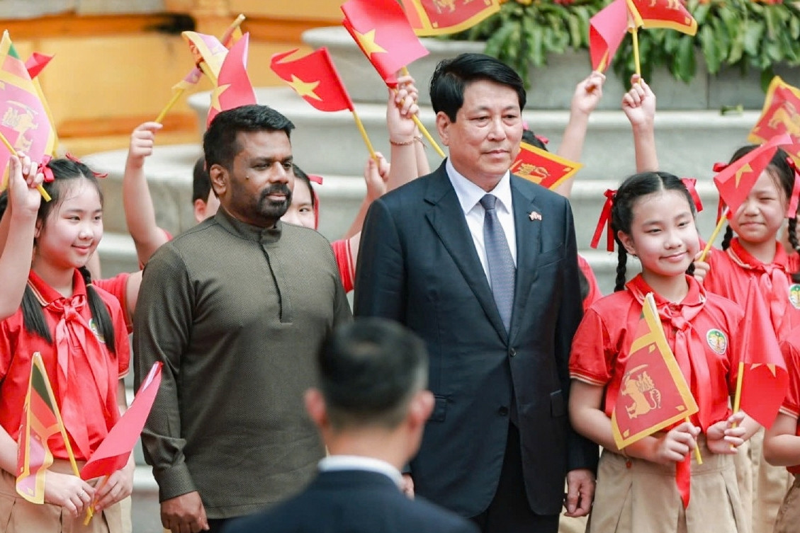 Chủ tịch nước Lương Cường chủ trì lễ đón cấp Nhà nước Tổng thống Sri Lanka