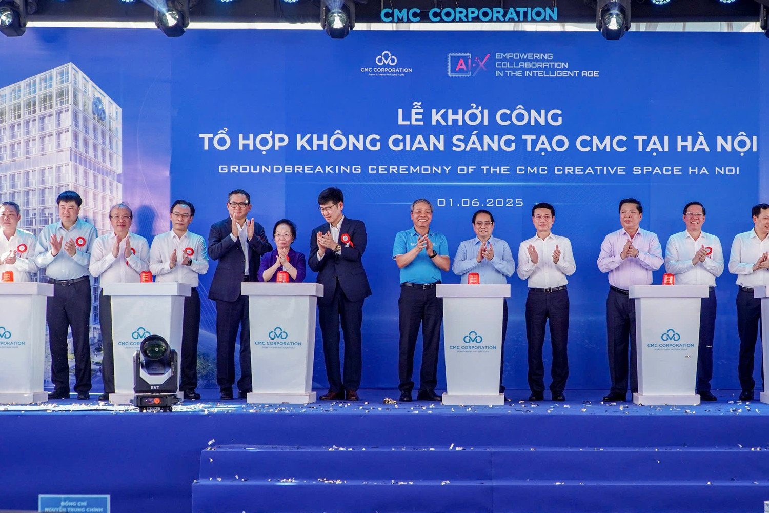 Thủ tướng Phạm Minh Chính dự khởi công Tổ hợp Không gian sáng tạo CMC tại Hà Nội
