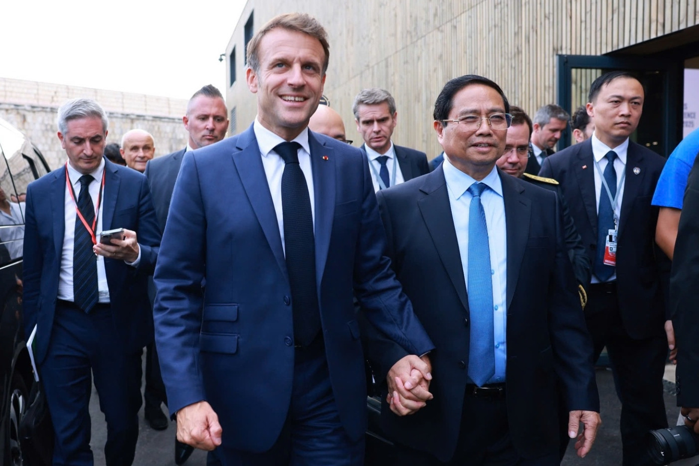 Thủ tướng Phạm Minh Chính hội kiến Tổng thống Pháp