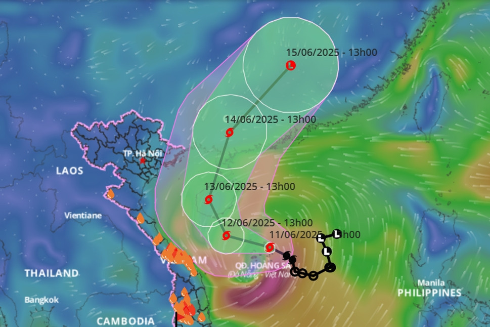 Bão số 1 mạnh thêm, Quảng Trị - Quảng Nam có thể hứng lượng mưa lớn đến 450mm