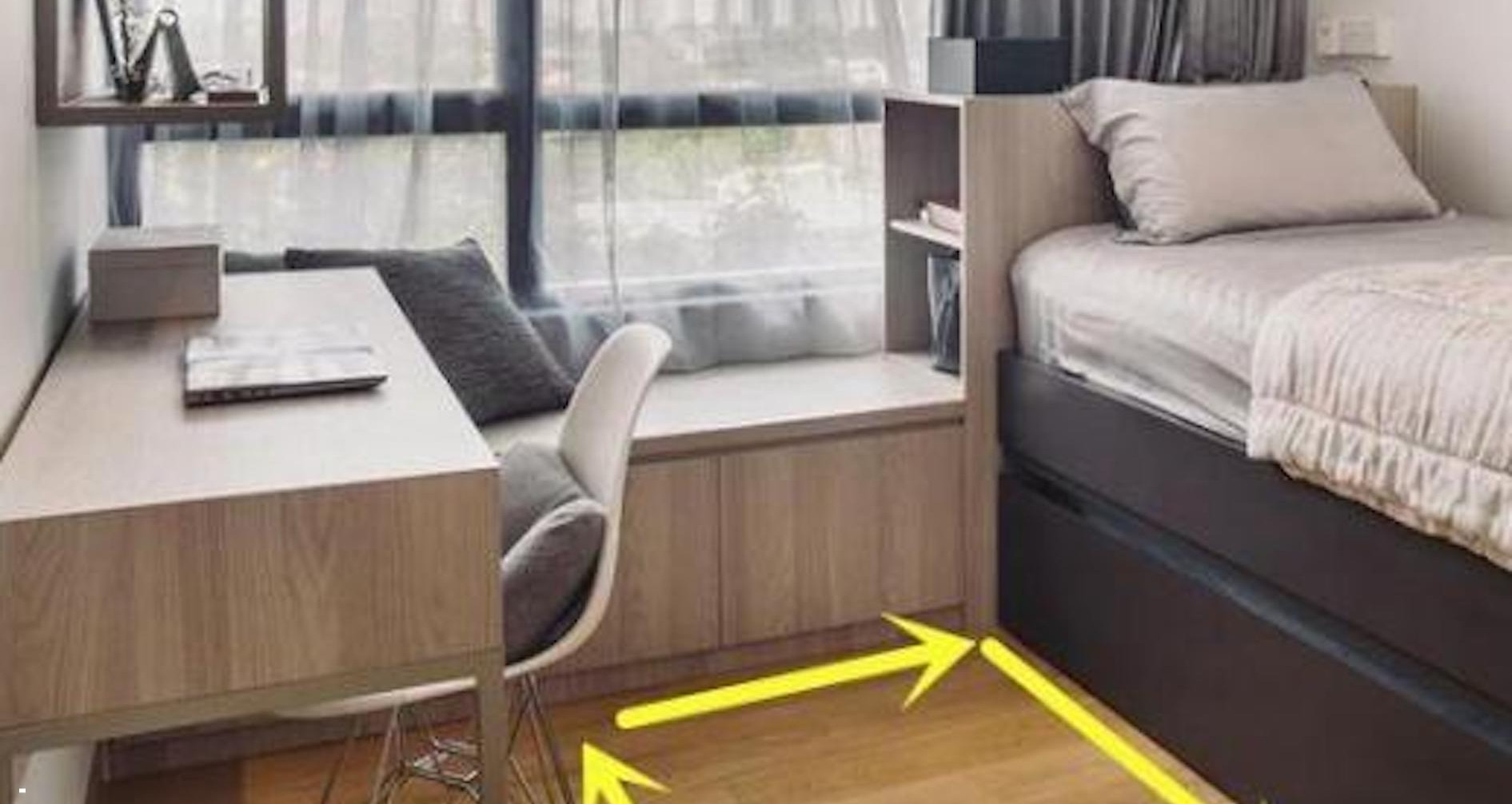 Phòng ngủ rộng bất ngờ chỉ bằng cách đặt lại giường