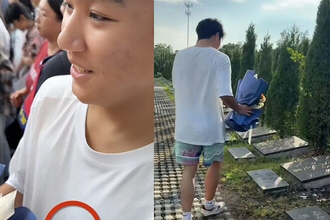 Chàng trai khóc bên mộ mẹ sau kỳ thi đại học, phía sau là chuyện rơi nước mắt