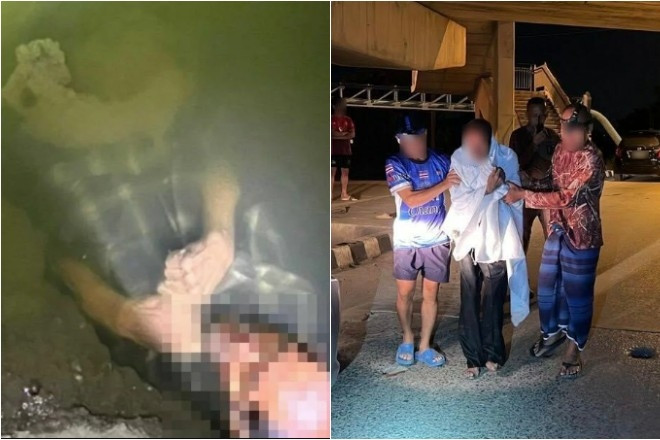 'Thi thể' trôi trên kênh bất ngờ kêu cứu khiến nhân viên cứu hộ sững sờ