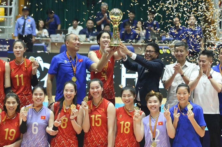 Bóng chuyền nữ Việt Nam lần thứ 3 lên tiếp vô địch AVC Nations Cup