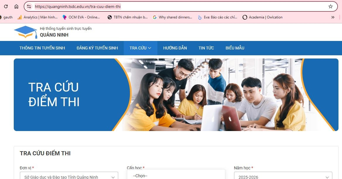 Điểm thi vào lớp 10 của Quảng Ninh năm 2025