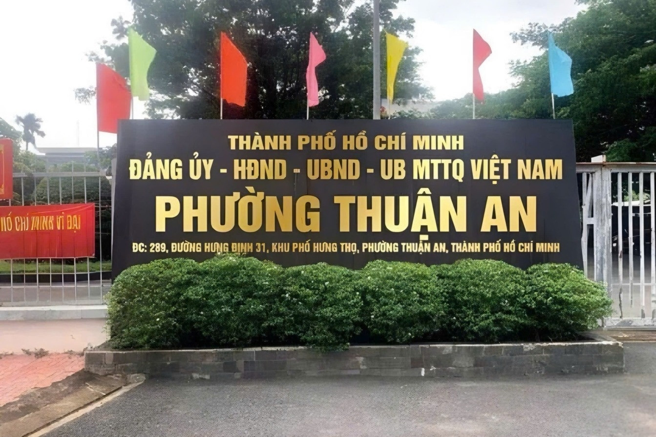 Thực hư hình ảnh bảng hiệu trụ sở phường Thuận An thuộc TPHCM