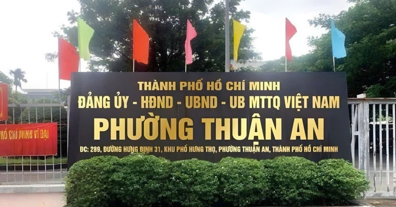 Thực hư hình ảnh bảng hiệu trụ sở phường Thuận An thuộc TPHCM