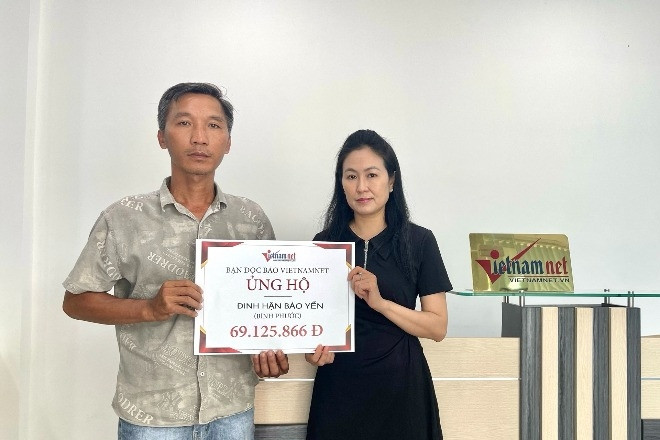 Bạn đọc hỗ trợ gần 70 triệu đồng đến chị Đinh Hận Bảo Yến mắc suy thận