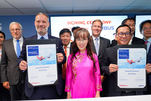 Vietjet đặt mua thêm 100 máy bay Airbus