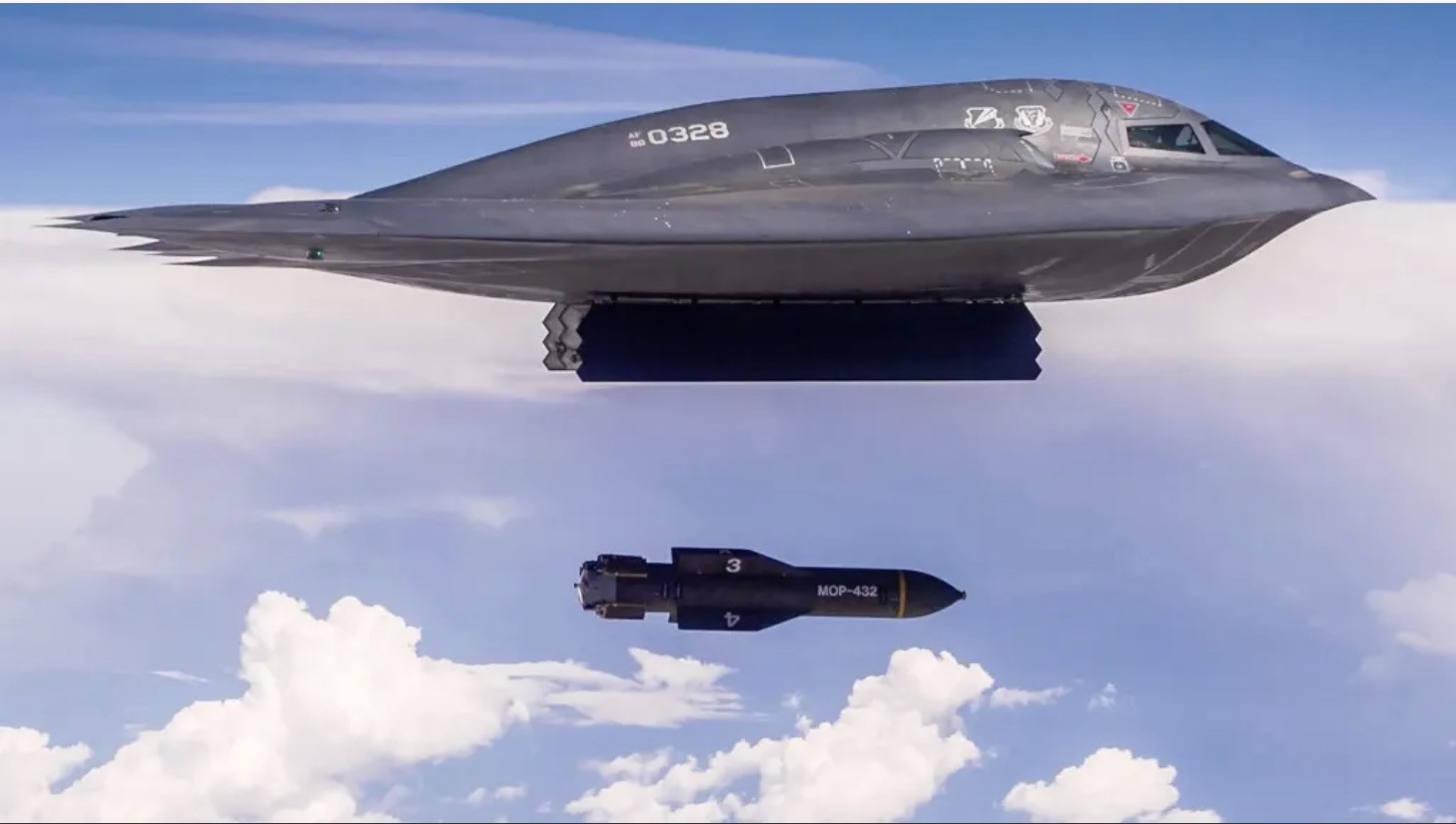 B 2 thả bom phá boongke. ảnh: usaf