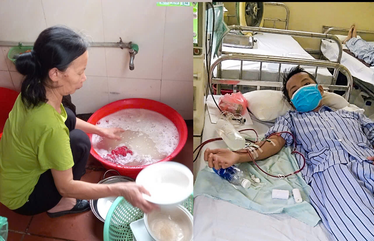 Người mẹ Nam Định lâm cảnh khánh kiệt, đi rửa bát thuê nuôi 2 con trai suy thận