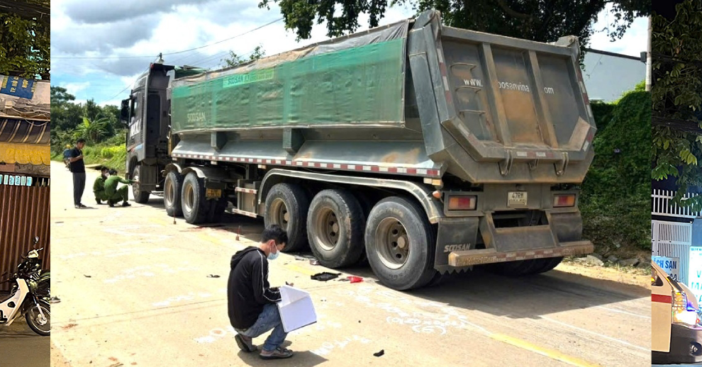Va chạm với xe đầu kéo, 4 cháu nhỏ đi chung trên 1 xe đạp điện thương vong