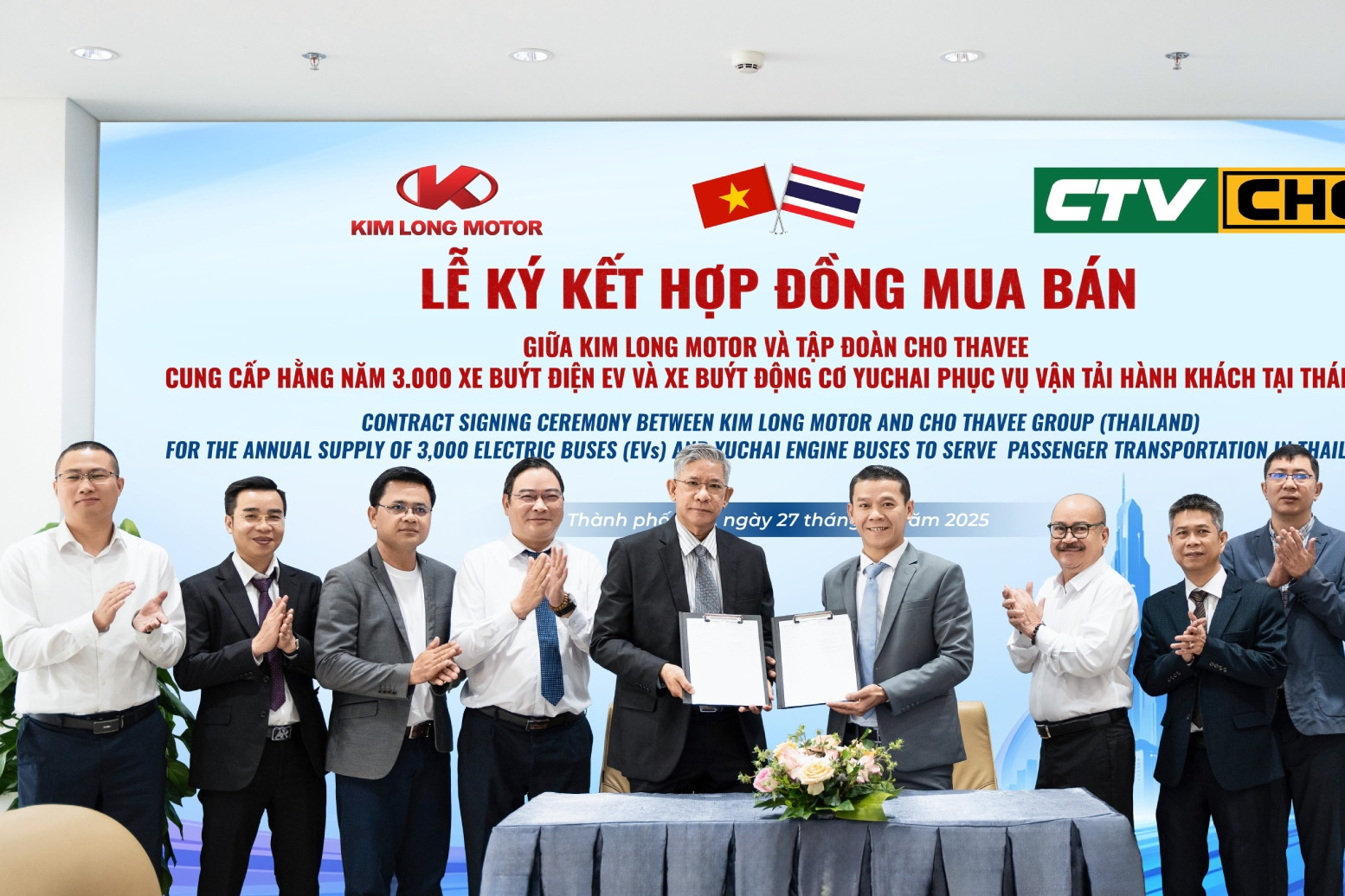 Kim Long Motor sẽ xuất khẩu 3.000 xe buýt sang Thái Lan