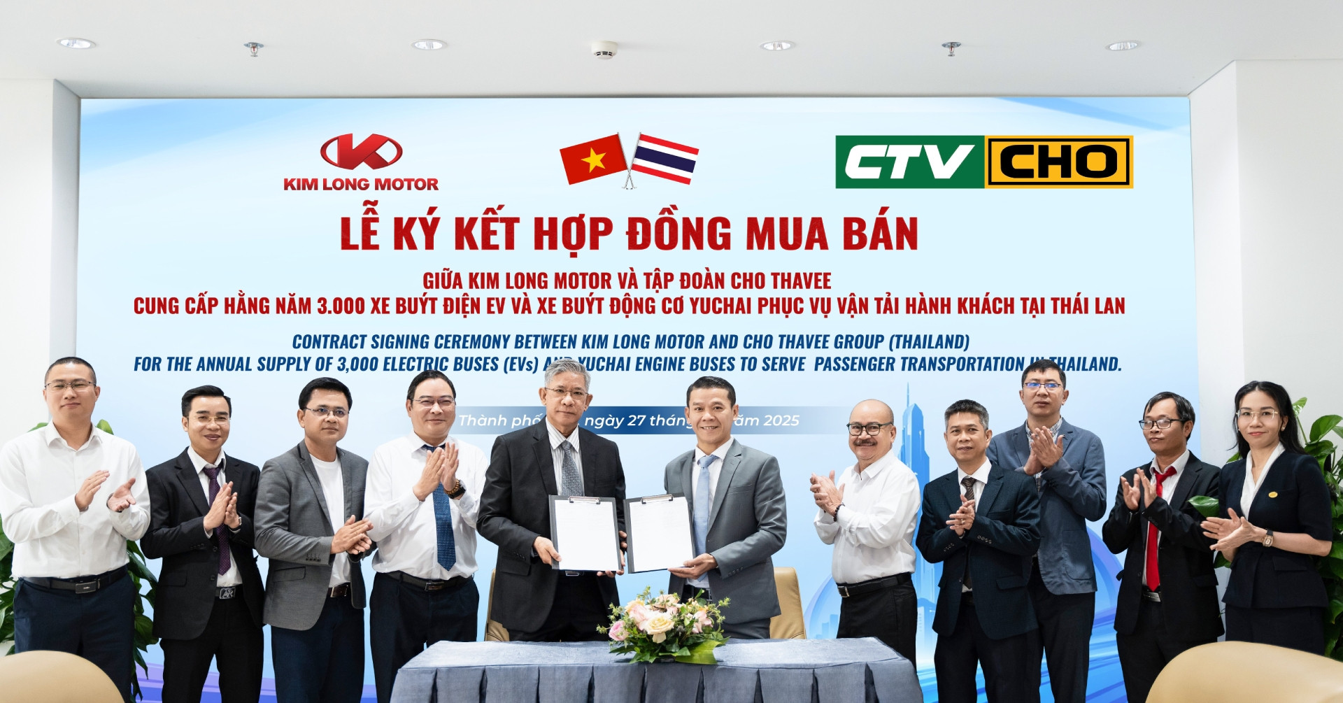 Kim Long Motor sẽ xuất khẩu 3.000 xe buýt sang Thái Lan