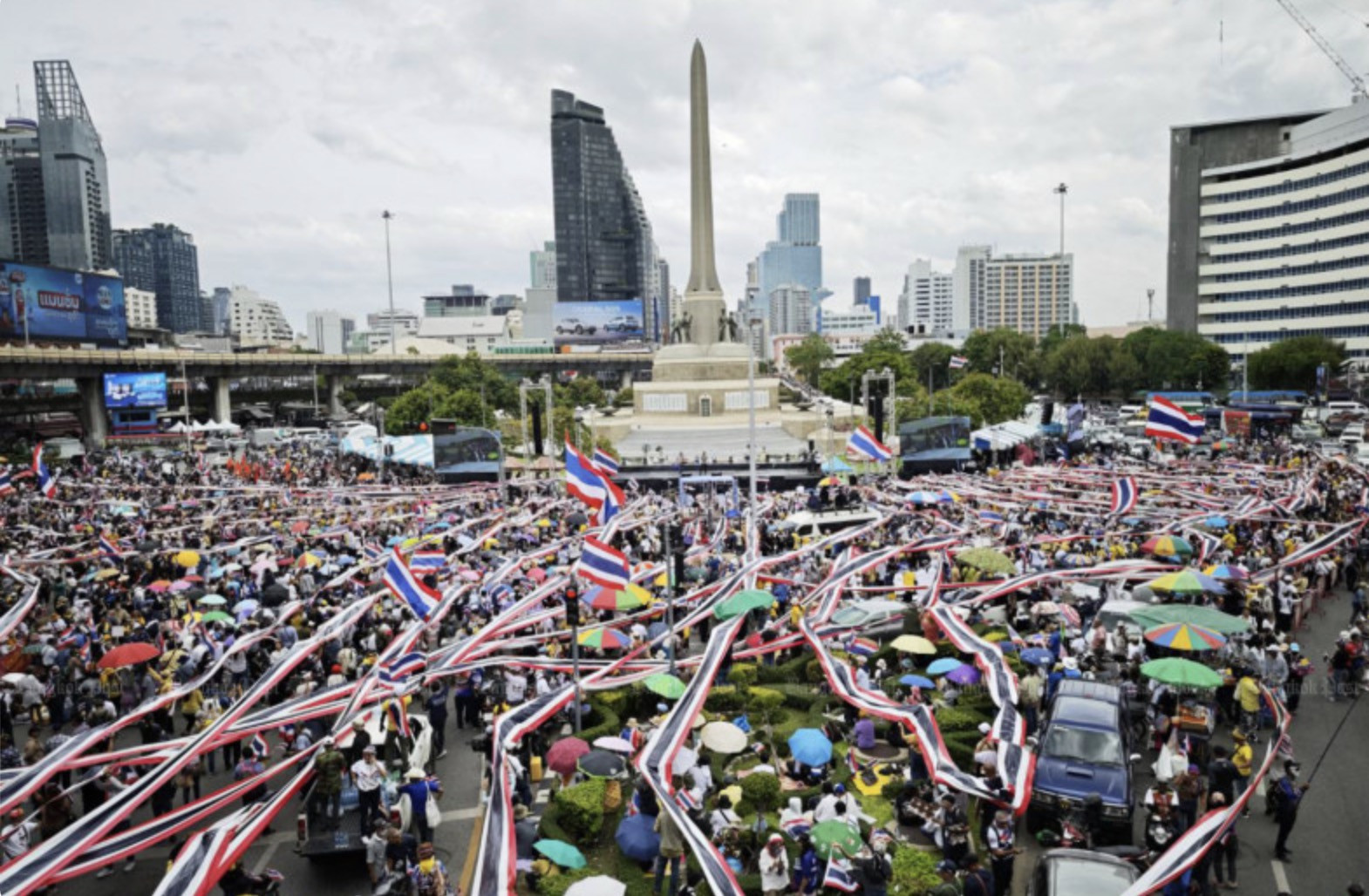 Biểu tình ở Thái Lan. Ảnh: Bangkok Post