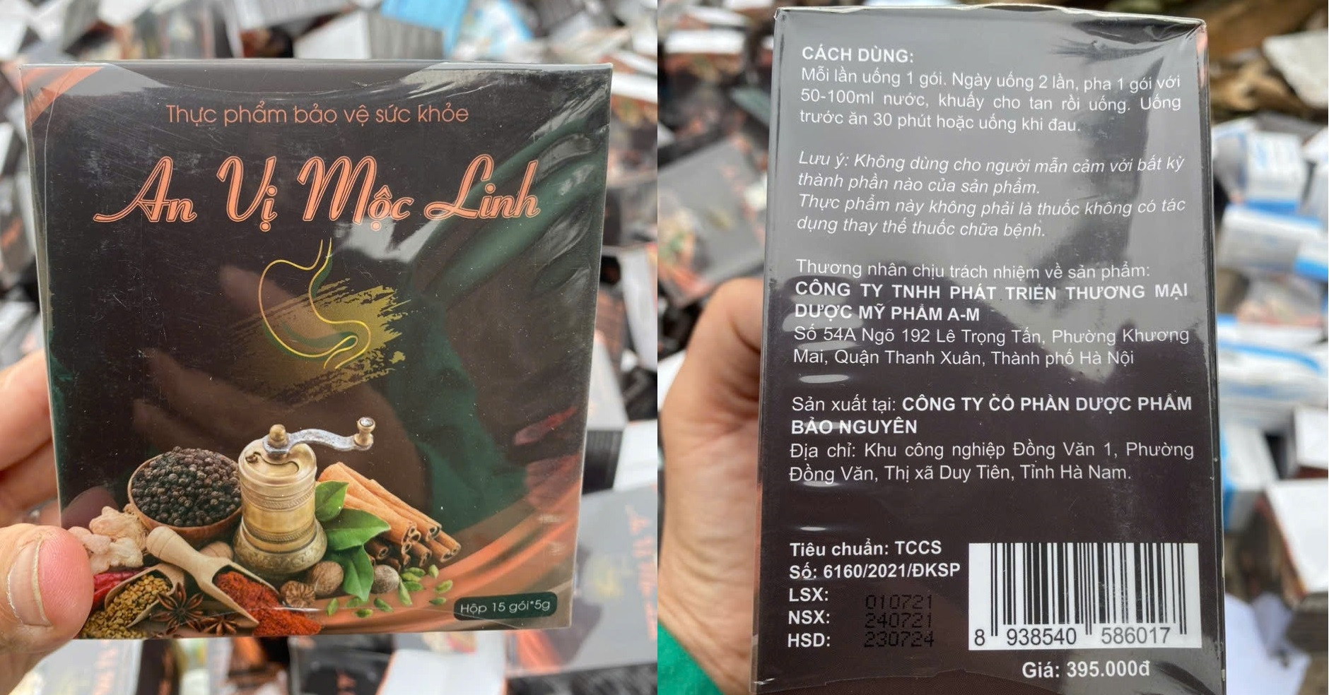 Bộ Y tế cảnh báo về thực phẩm chức năng An vị Mộc Linh từng bị vứt đống ở vỉa hè