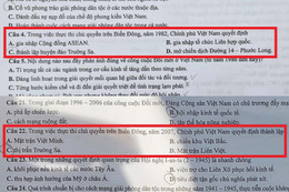 Lần đầu tiên chủ quyền biển đảo có trong đề thi tốt nghiệp THPT môn Sử