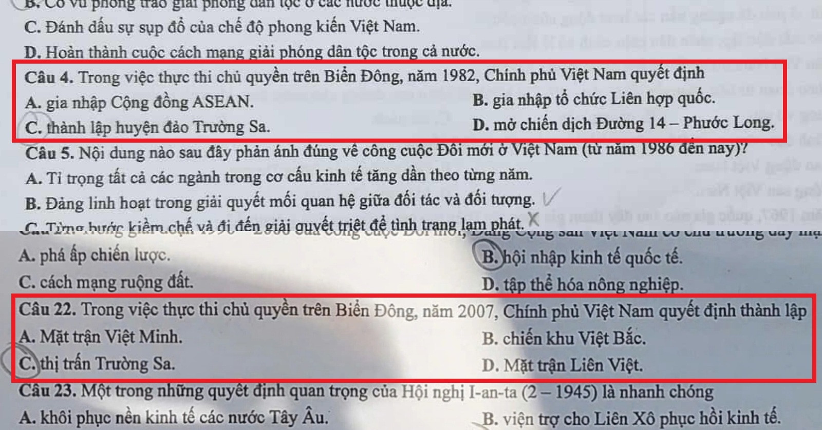 Lần đầu tiên chủ quyền biển đảo có trong đề thi tốt nghiệp THPT môn Sử