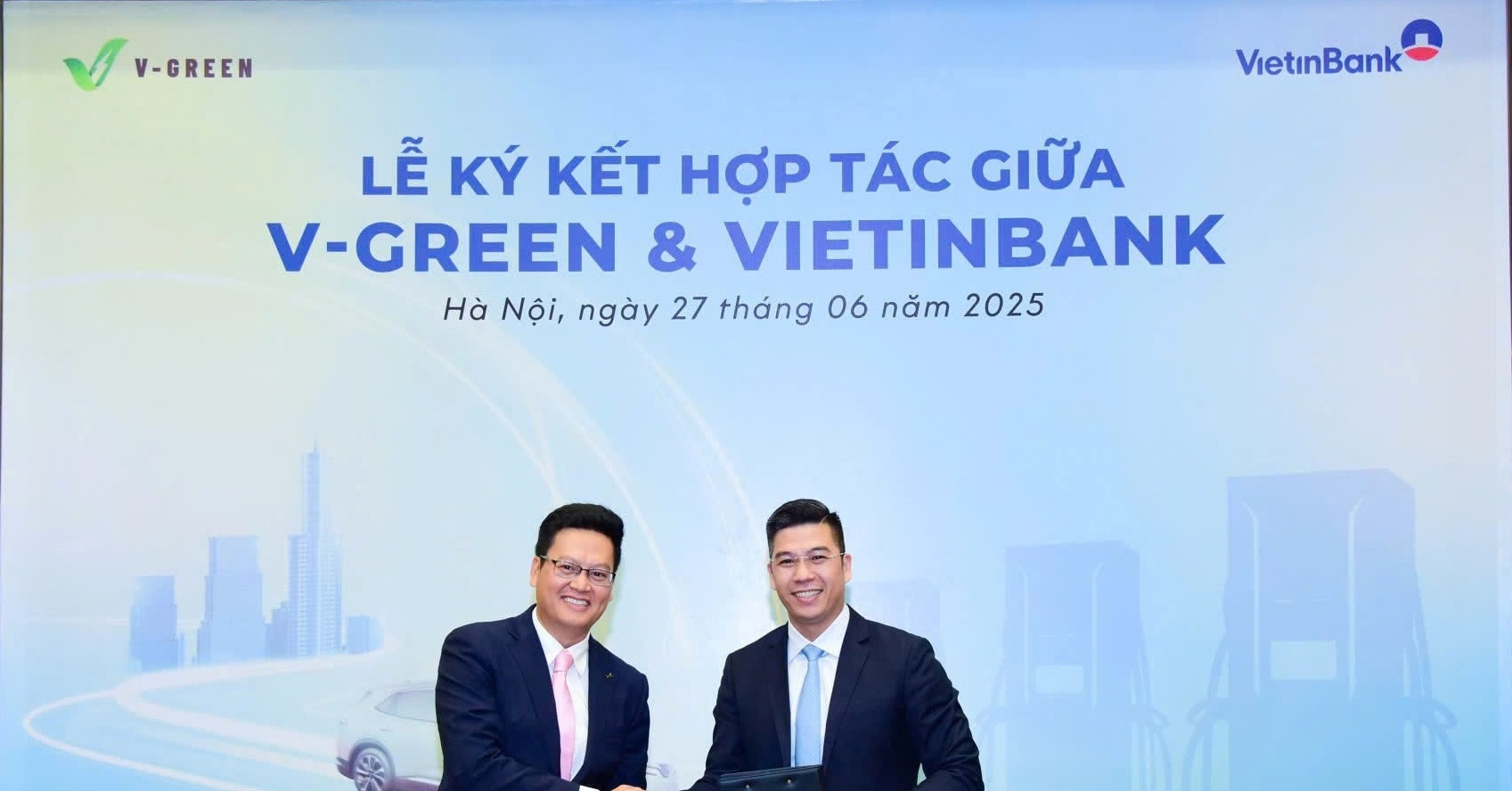 V-Green và VietinBank hợp tác phát triển hạ tầng trạm sạc ô tô điện