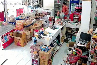 Voi rừng 4 tấn thản nhiên đi vào cửa hàng tạp hóa lục tìm đồ ăn