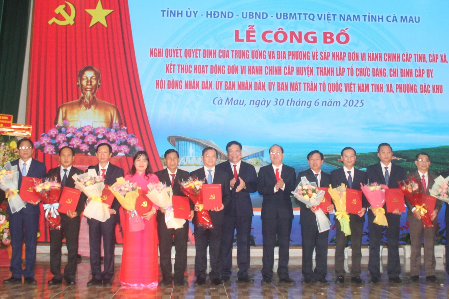 Danh sách bí thư, chủ tịch 64 xã, phường của tỉnh Cà Mau mới