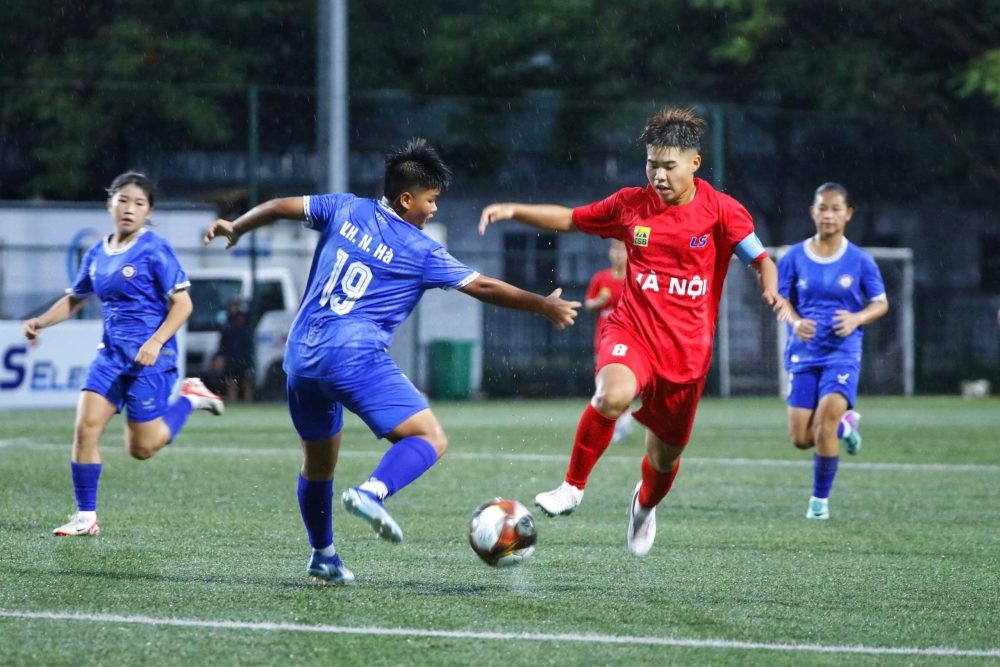 Hà Nội và Hà Nam đua tranh quyết liệt ở giải bóng đá nữ U16 quốc gia 2025