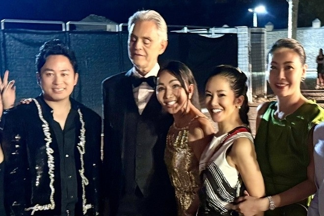 Hồng Nhung, Tùng Dương xúc động khi gặp và nghe huyền thoại Andrea Bocelli hát