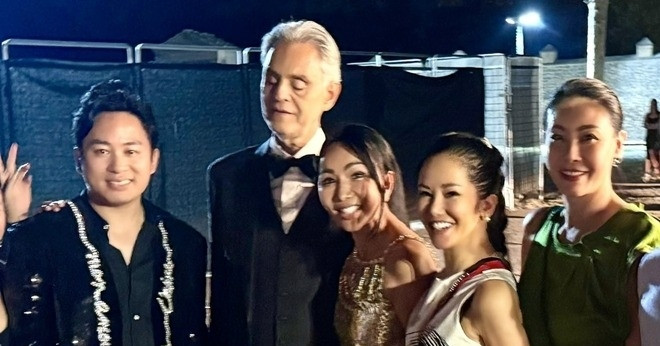 Hồng Nhung, Tùng Dương xúc động khi gặp và nghe huyền thoại Andrea Bocelli hát
