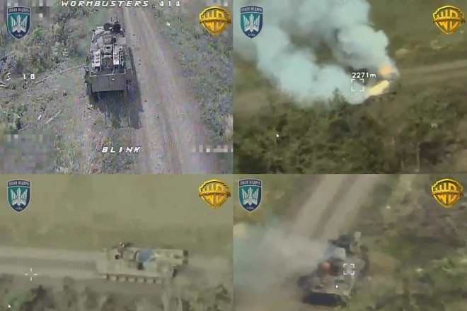 Video UAV Ukraine bắn cháy xe phòng không 'Mũi tên' của Nga