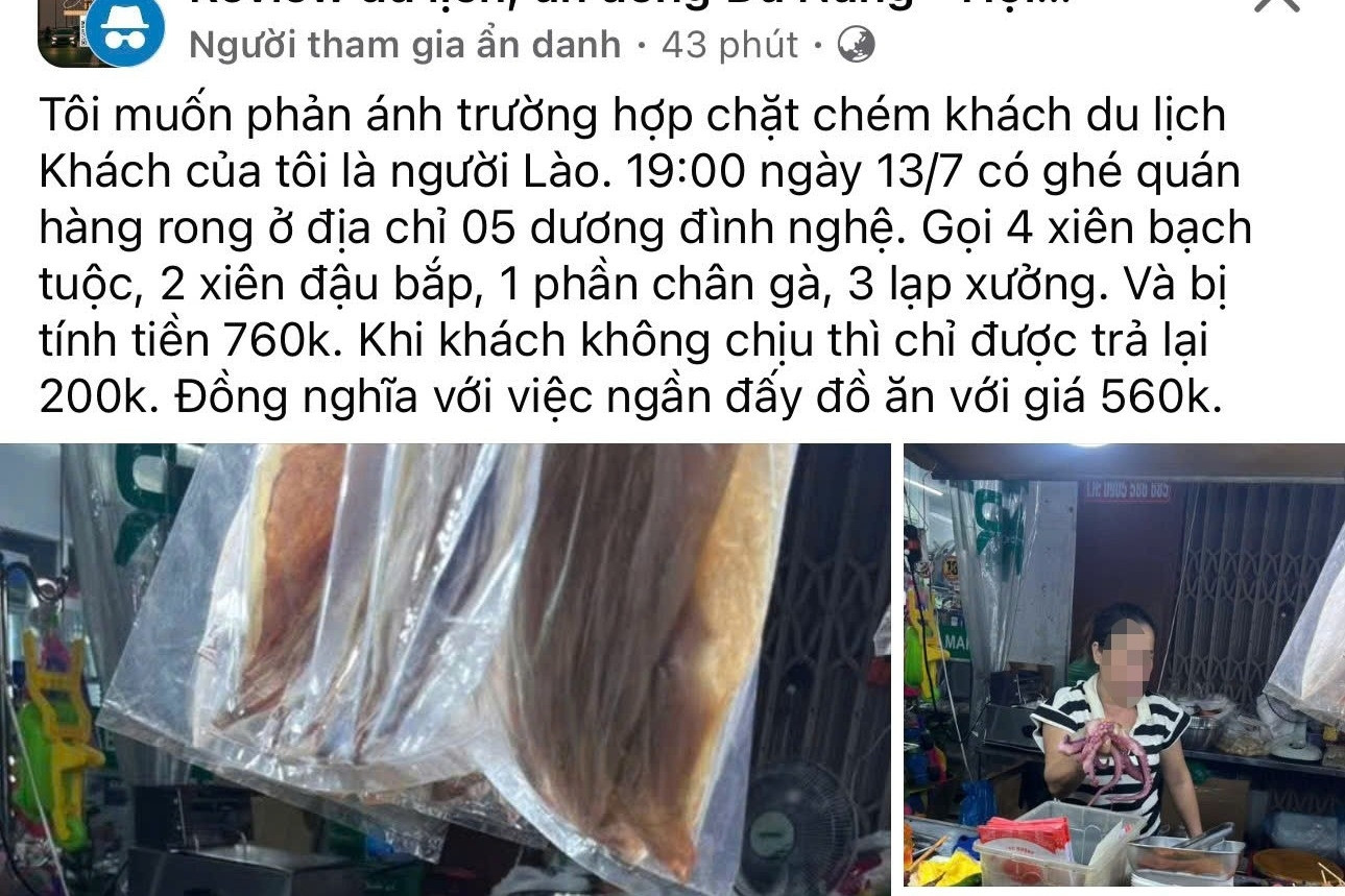 Du khách Lào bị tính 760.000 đồng cho vài xiên nướng, Đà Nẵng vào cuộc kiểm tra