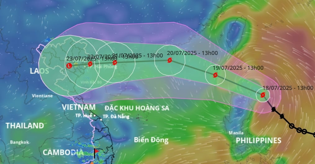 Bão Wipha có thể giật cấp 15, nguy cơ 18 tỉnh ảnh hưởng trực tiếp