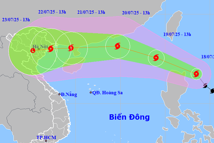 Bão Wipha có thể mạnh cấp 11-12 trên Biển Đông, khả năng cao ảnh hưởng nước ta