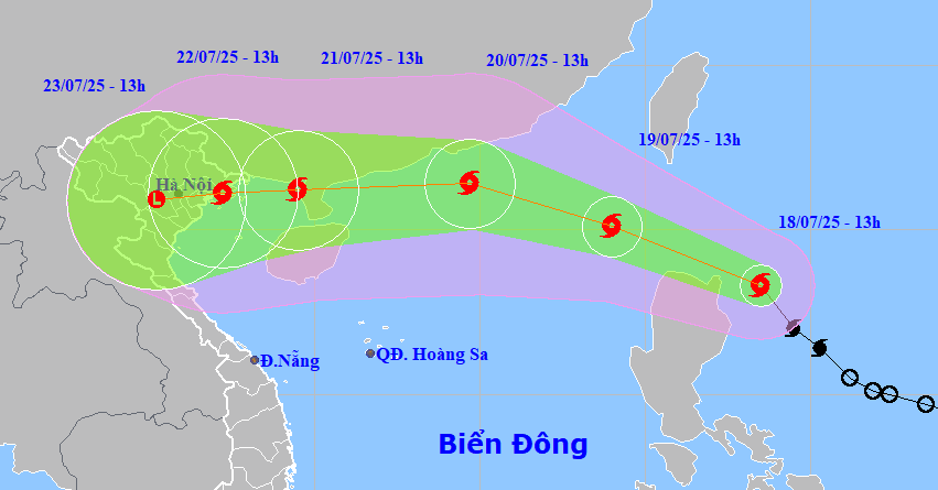 Bão Wipha có thể mạnh cấp 11-12 trên Biển Đông, khả năng ảnh hưởng đất liền nước ta